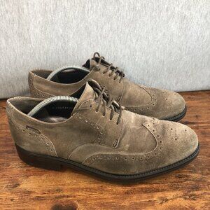 Mephisto Men's Size 10 Oxford Gray Suede Leather Taupe Shoes Lace Up‎